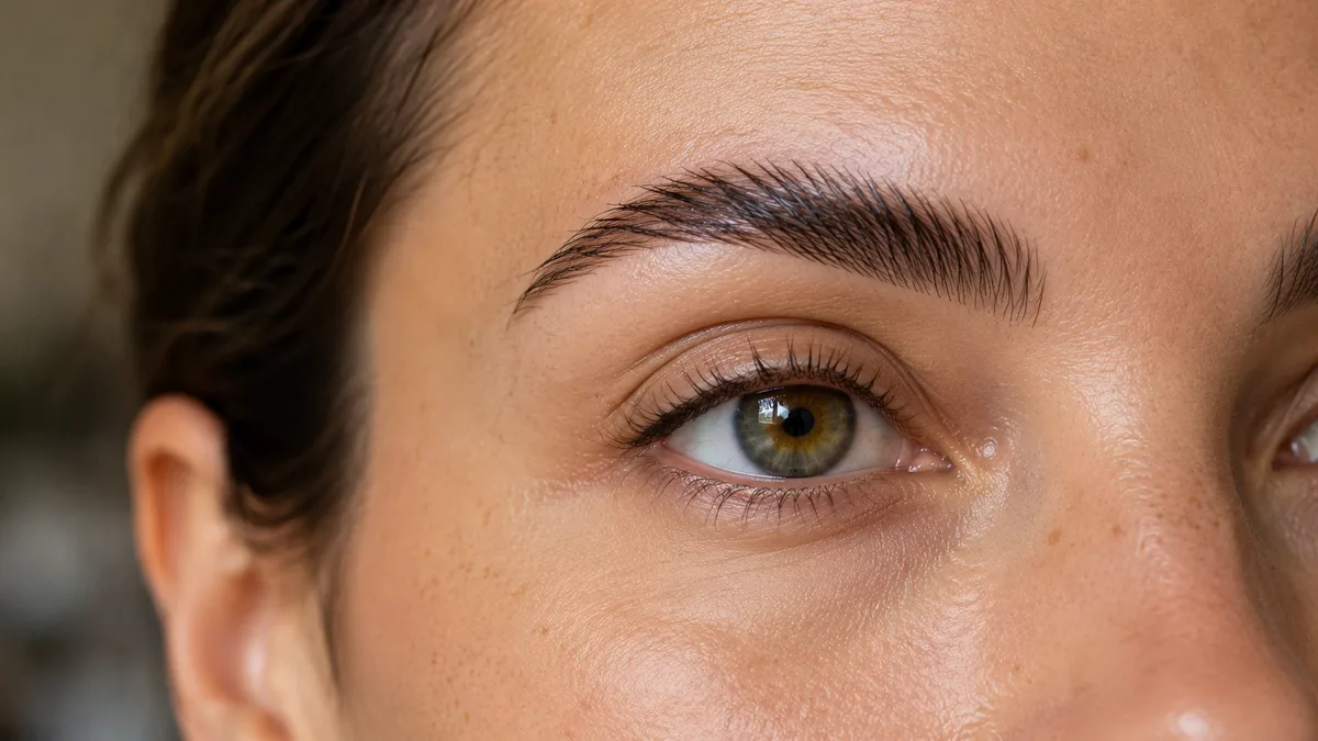 Gros plan de sourcils restructurés par un brow lift — regard naturel sublimé chez LabCils Aix-en-Provence